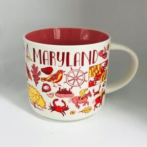 Starbucks Coffee Mug Maryland Been There Series 2022 14 Oz Red Yellow Colorful